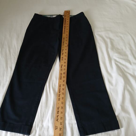 J Crew 8 CITY FIT Navy blue cotton spandex blend cuffed hem capri length - Picture 5 of 9